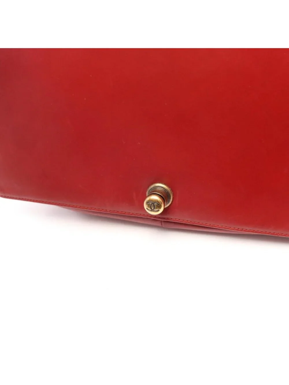 Chanel Shoulder Bag Boy Red Leather Chain